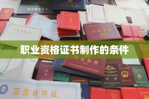 丹凤职业资格证书制作的条件