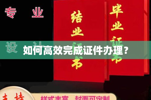 丹凤如何高效完成证件办理？
