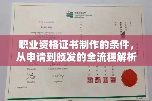 丹凤职业资格证书制作的条件，从申请到颁发的全流程解析